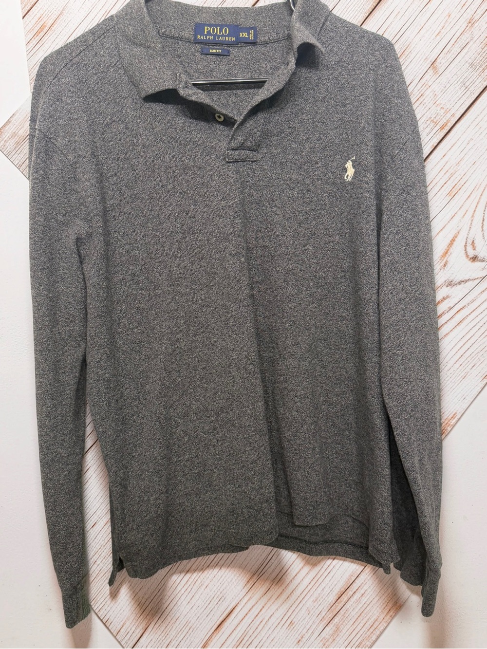 Polo by Ralph Lauren Men’s Long-Sleeve Polo Shirt - Charcoal Gray